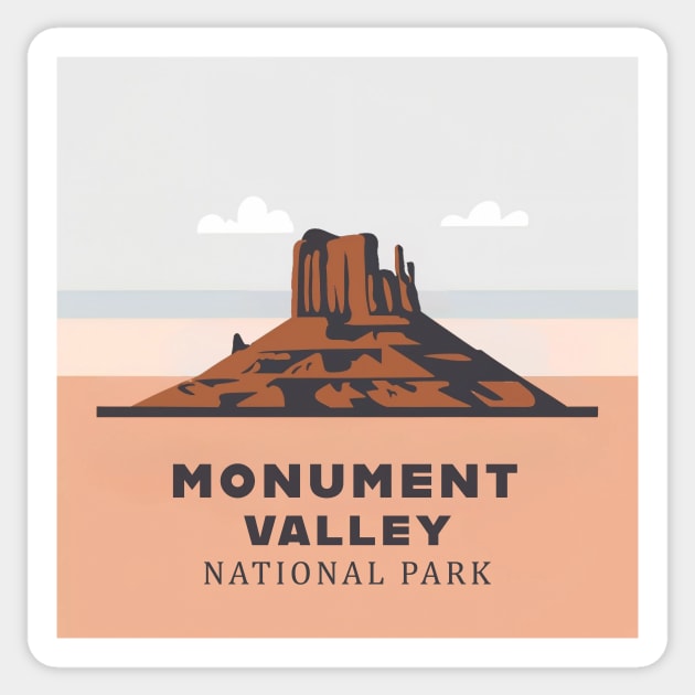 Monument Valley National Park Travel Sticker Sticker by GreenMary Design